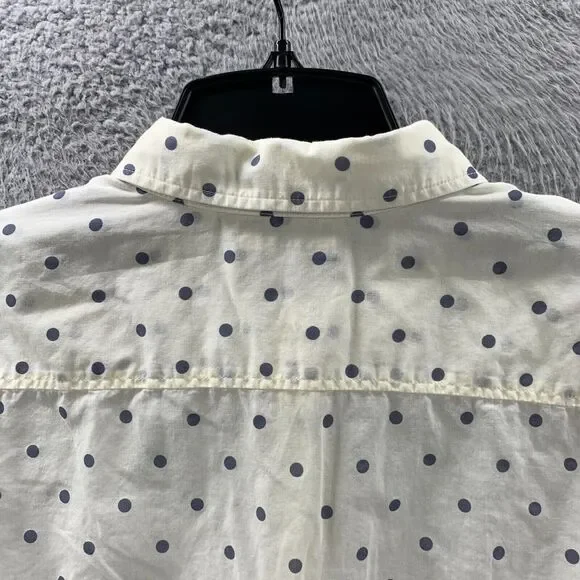 UNIQLO Shirt Womens Medium Button Up Blouse Top Polka Dot Long Sleeve - Picture 5 of 8